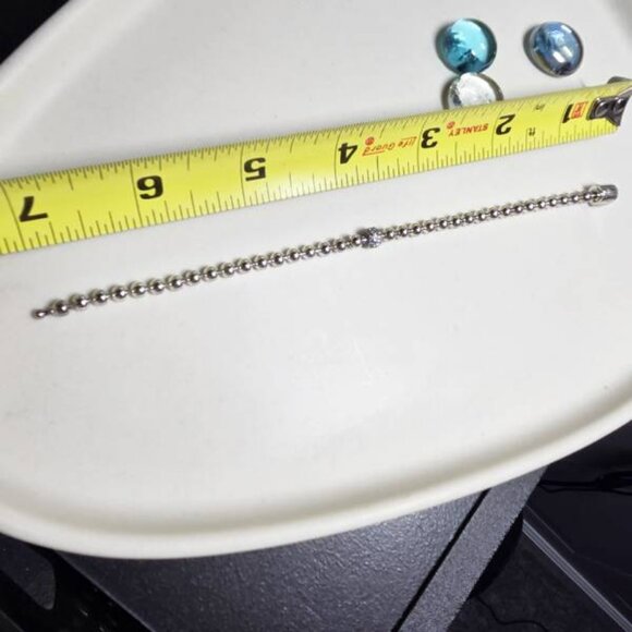 Authentic Pandora ALE 925 Sterling Silver Beads & Pave Bracelet CZs - Picture 4 of 6